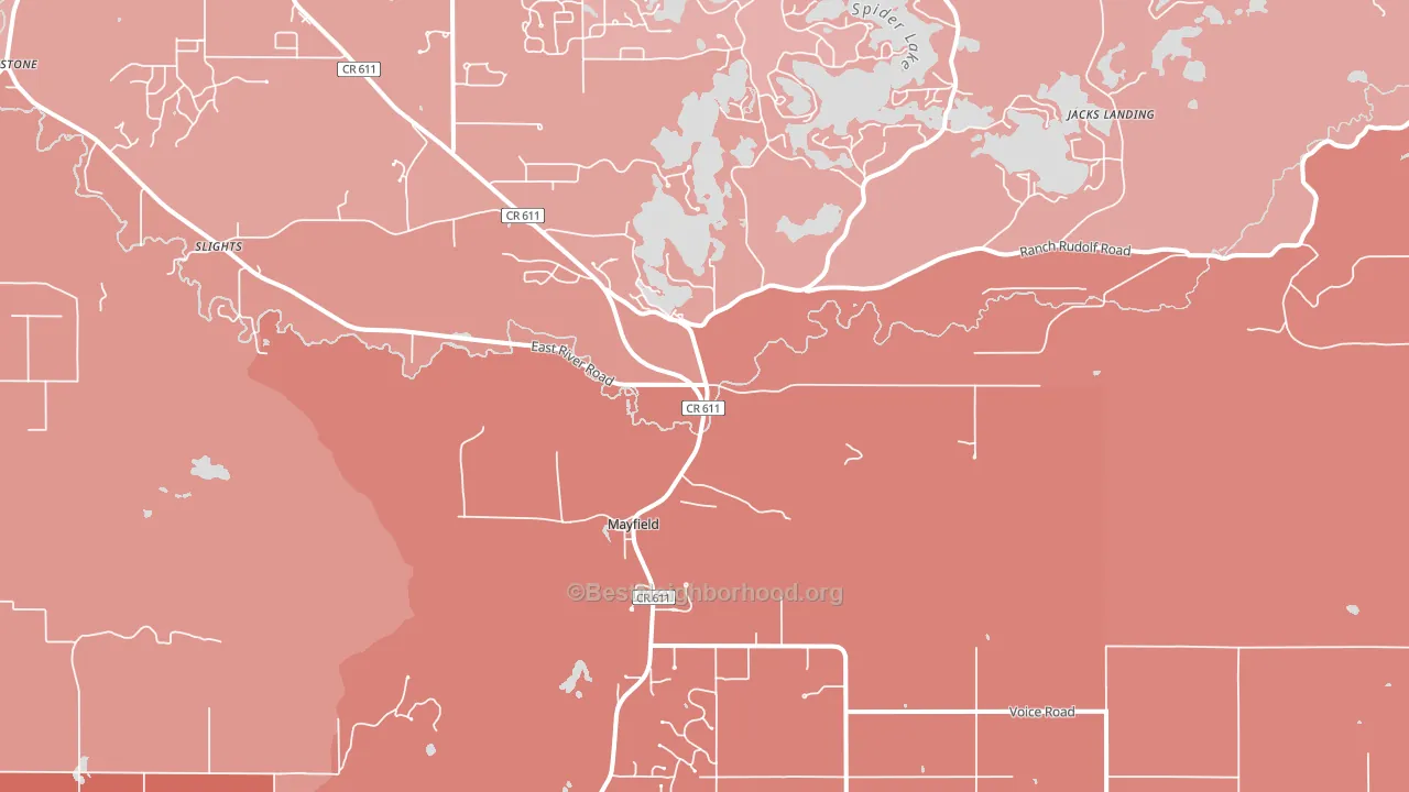 Mayfield, MI block-group political-lean map