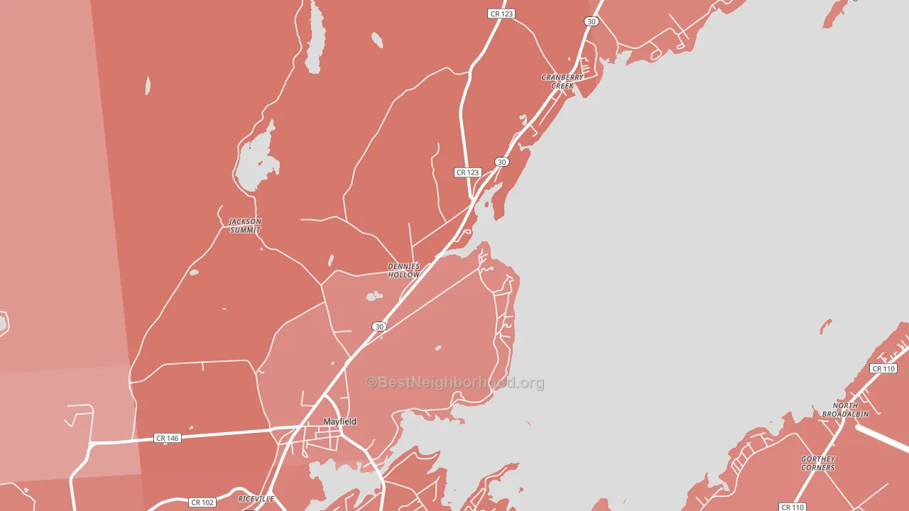 Mayfield, NY block-group political-lean map