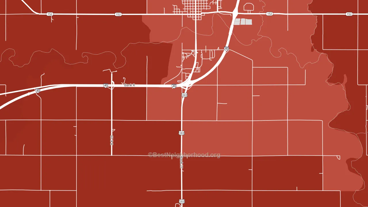 Mayfield, OK block-group political-lean map