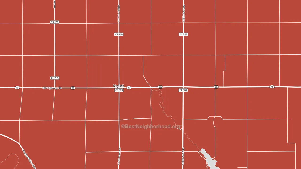 Mayfield, SD block-group political-lean map