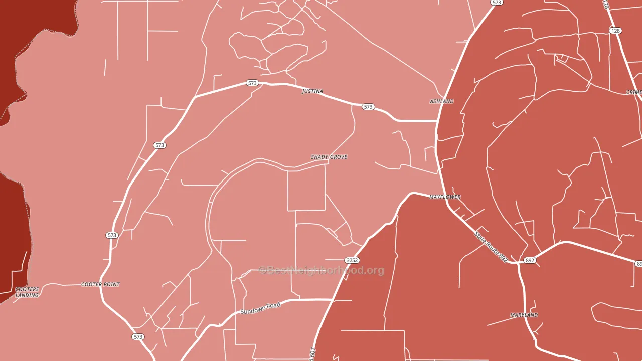 Mayflower, LA block-group political-lean map