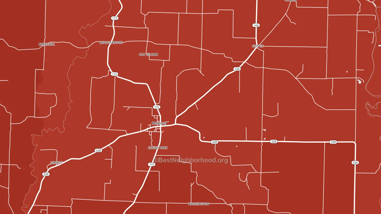 Maynard, AR block-group political-lean map