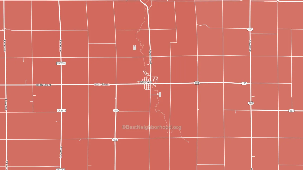 Maynard, IA block-group political-lean map