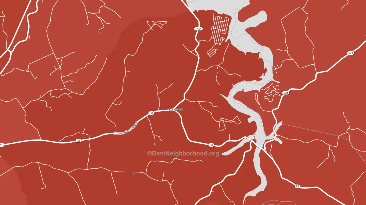 Maynard, KY block-group political-lean map