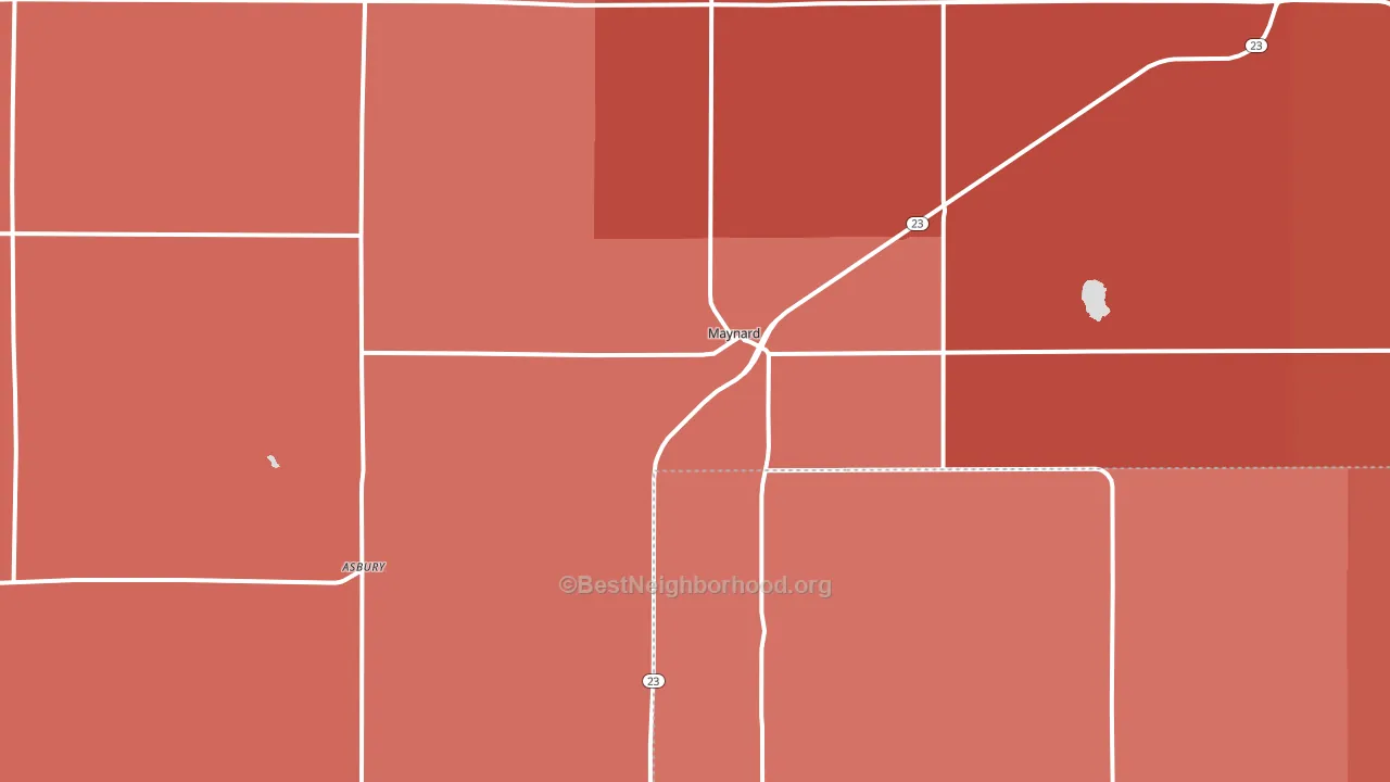 Maynard, MN block-group political-lean map