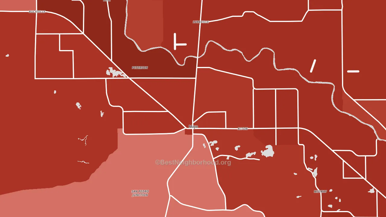 Mayo, FL block-group political-lean map