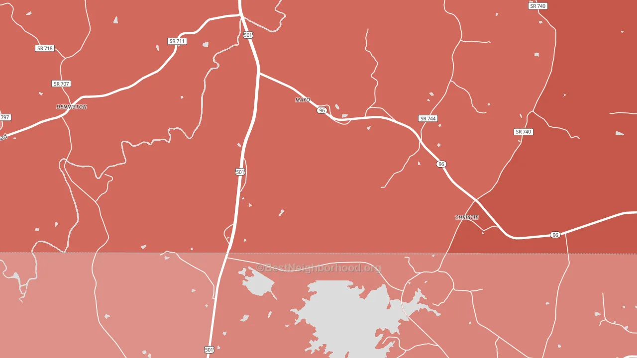 Mayo, VA block-group political-lean map