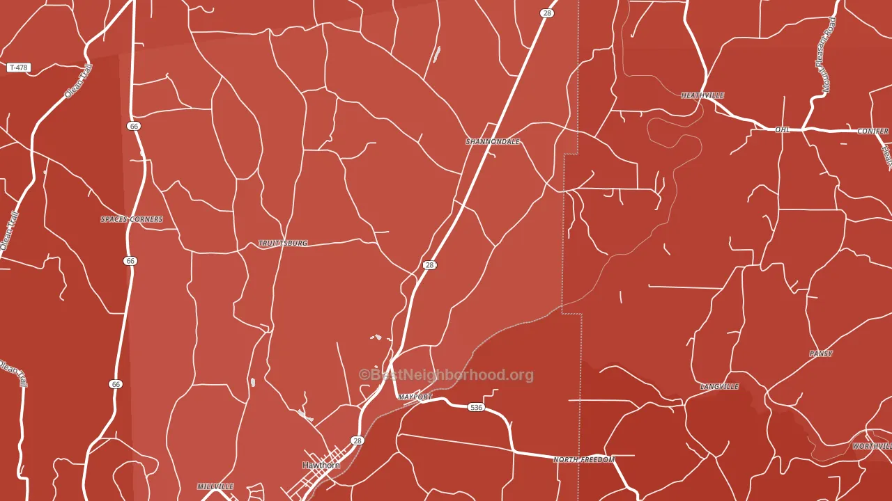Mayport, PA block-group political-lean map