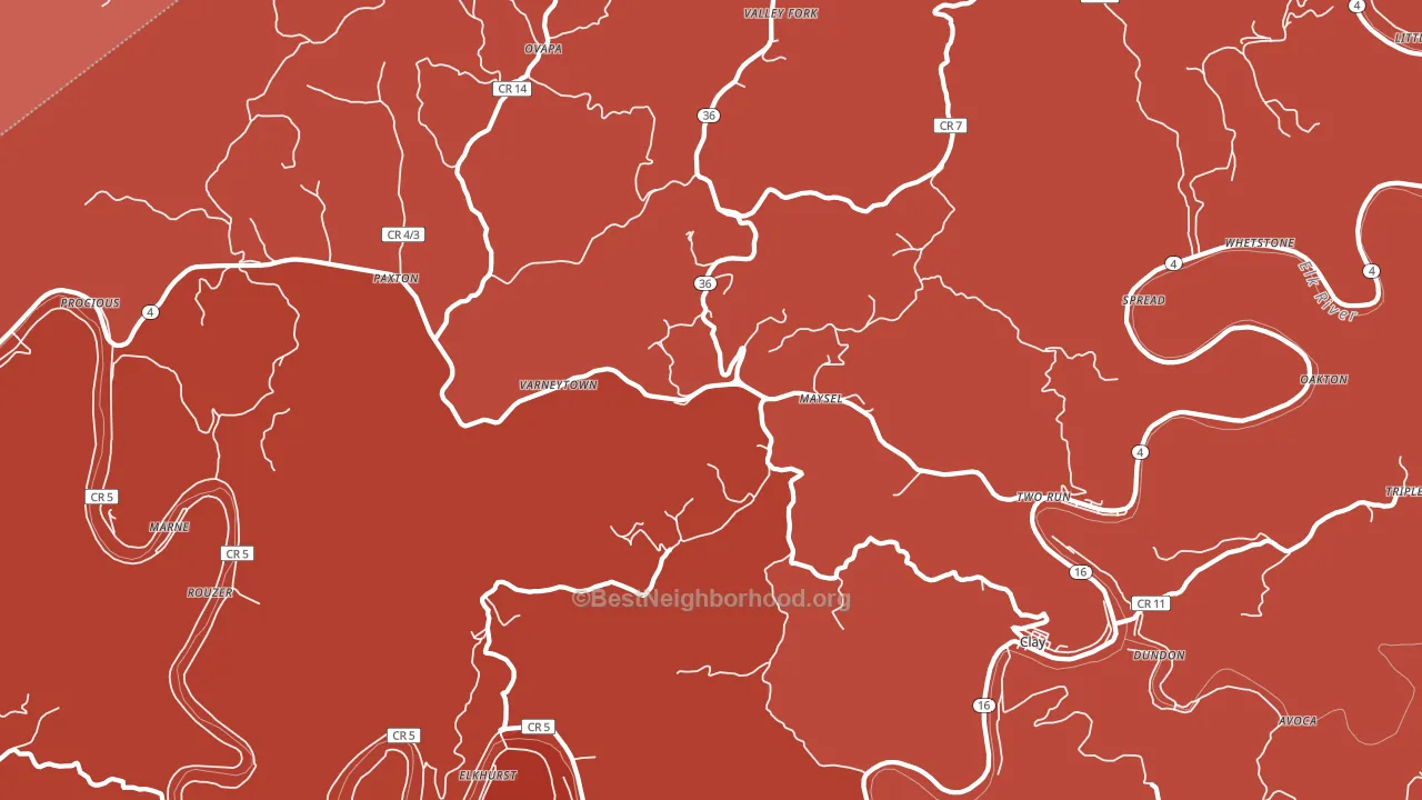 Maysel, WV block-group political-lean map