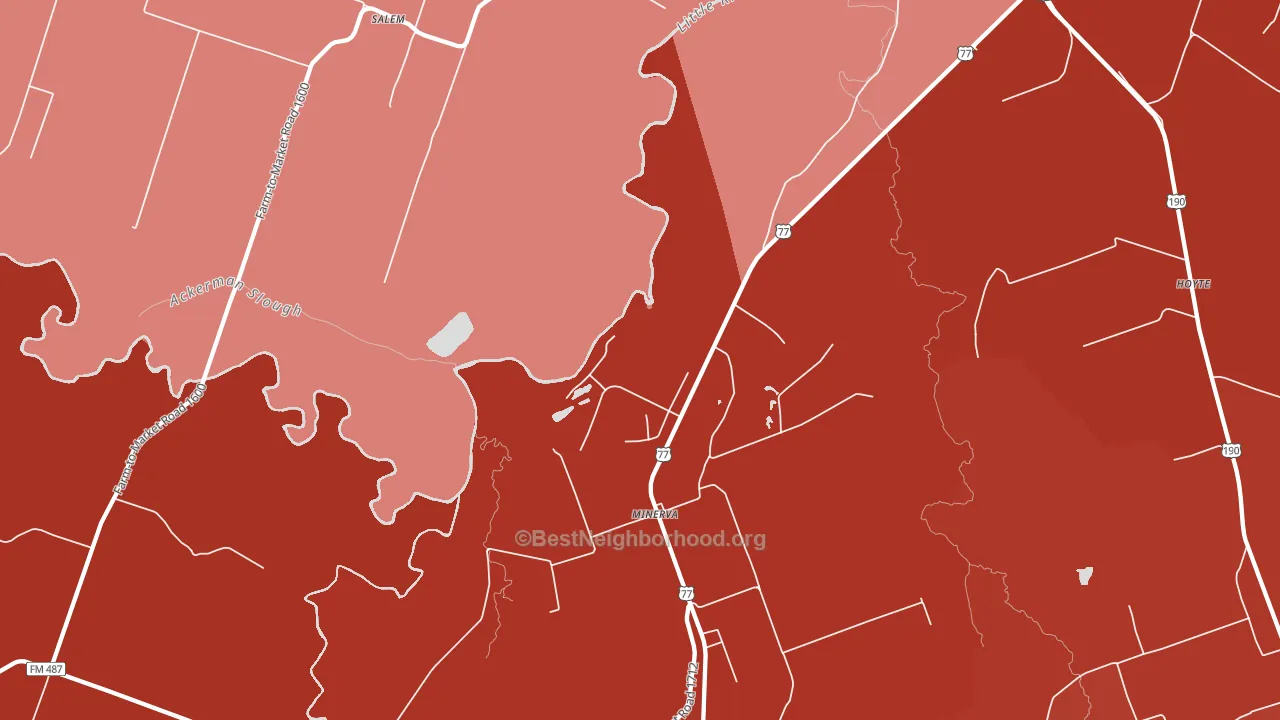 Maysfield, TX block-group political-lean map