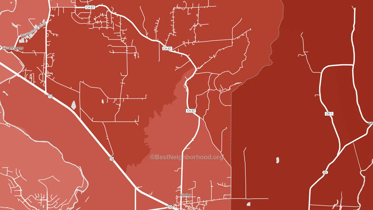 Maysville, AL block-group political-lean map