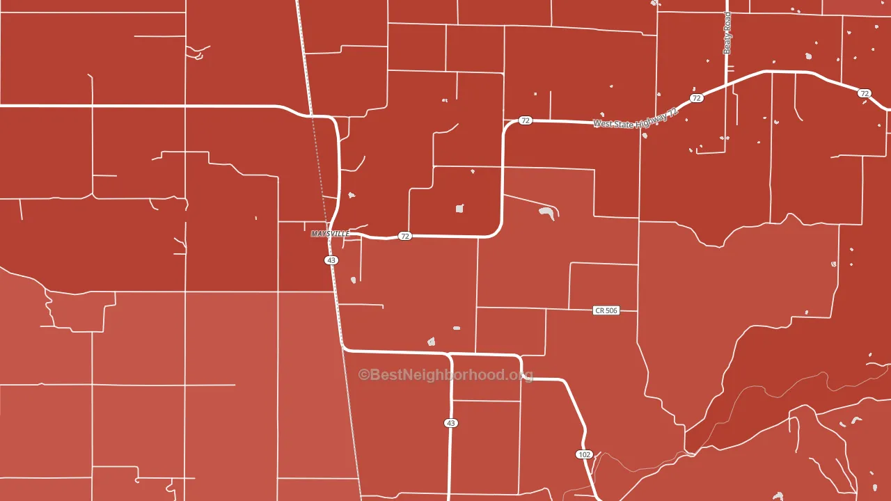 Maysville, AR block-group political-lean map
