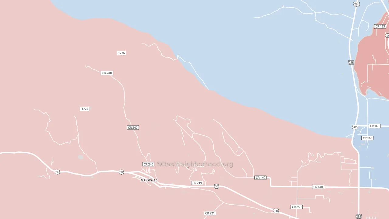 Maysville, CO block-group political-lean map