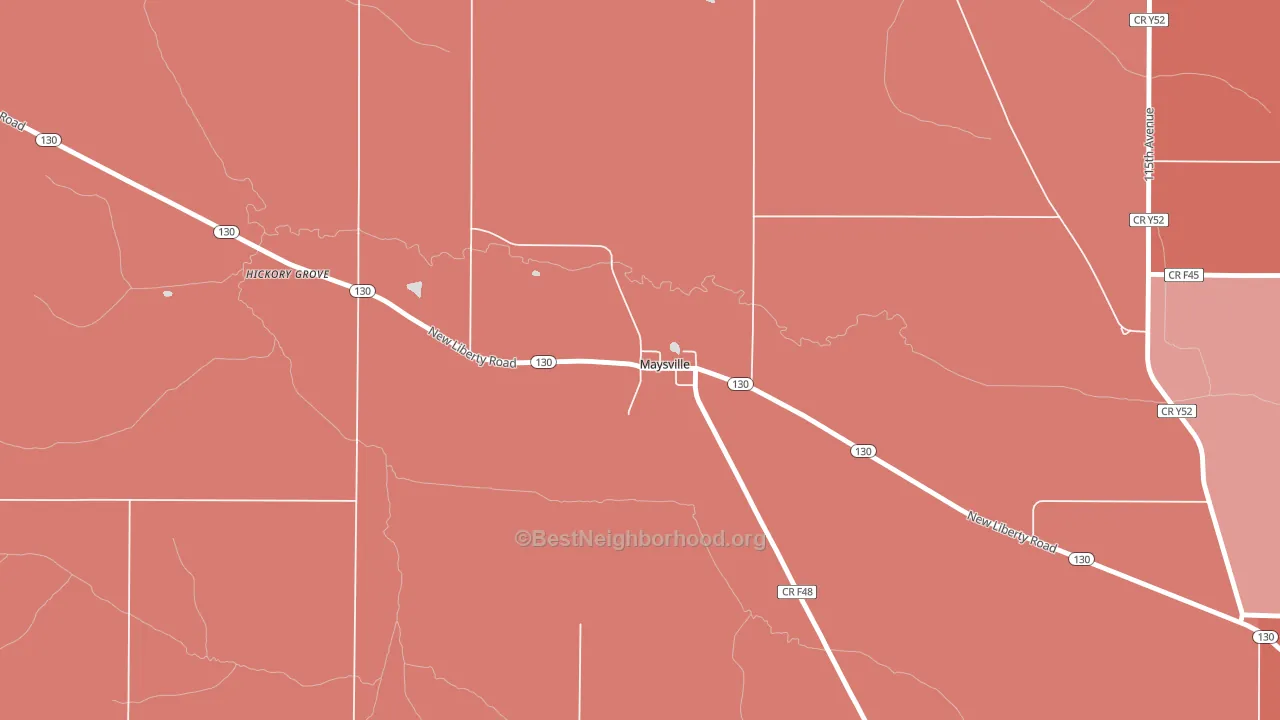 Maysville, IA block-group political-lean map