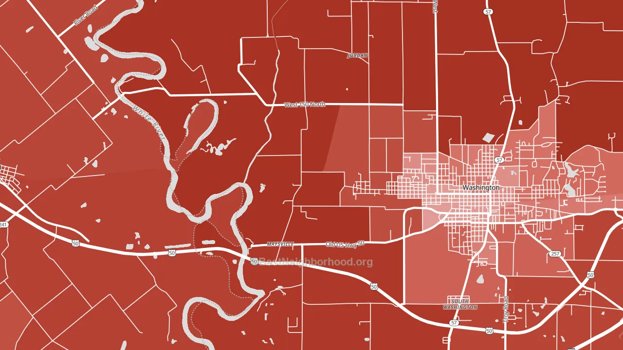 Maysville, IN block-group political-lean map