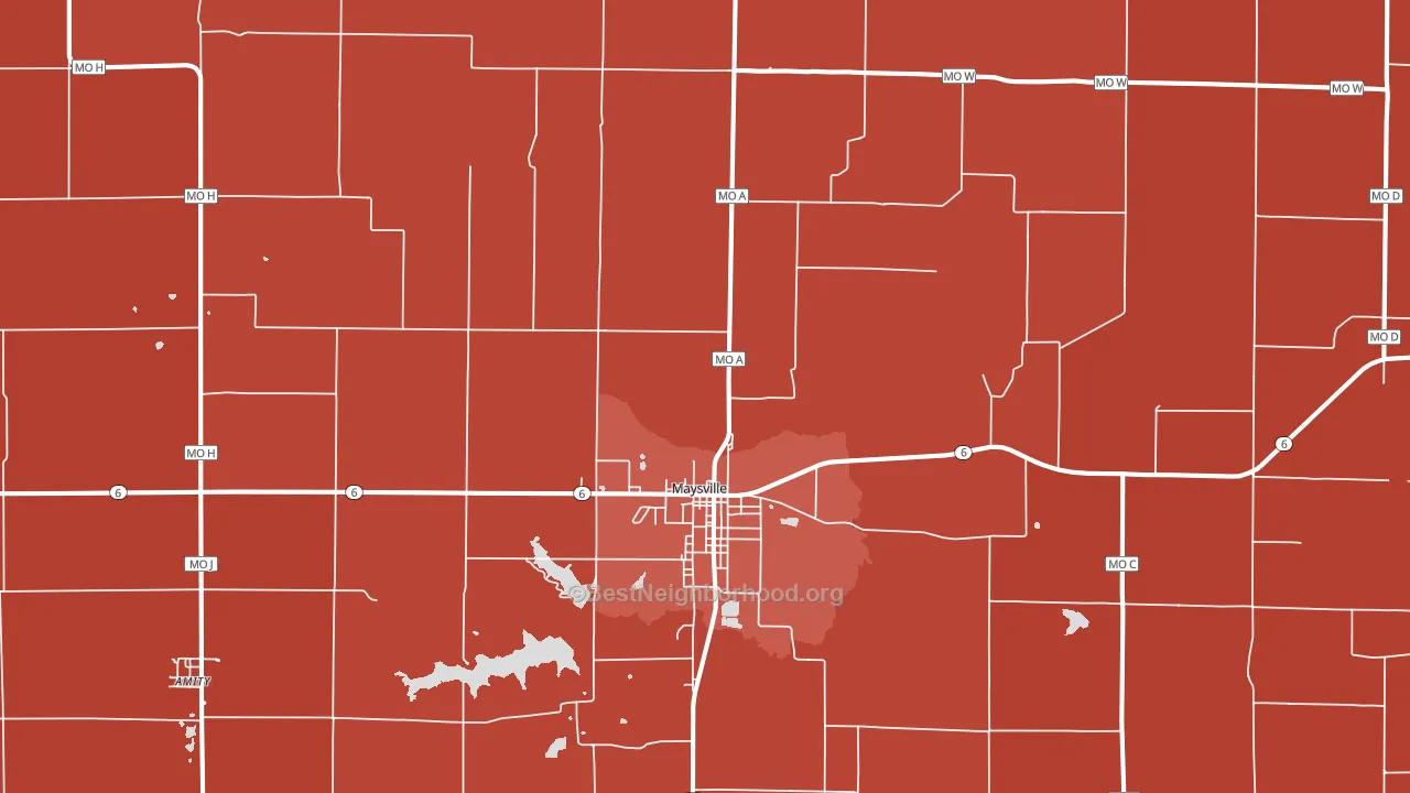 Maysville, MO block-group political-lean map