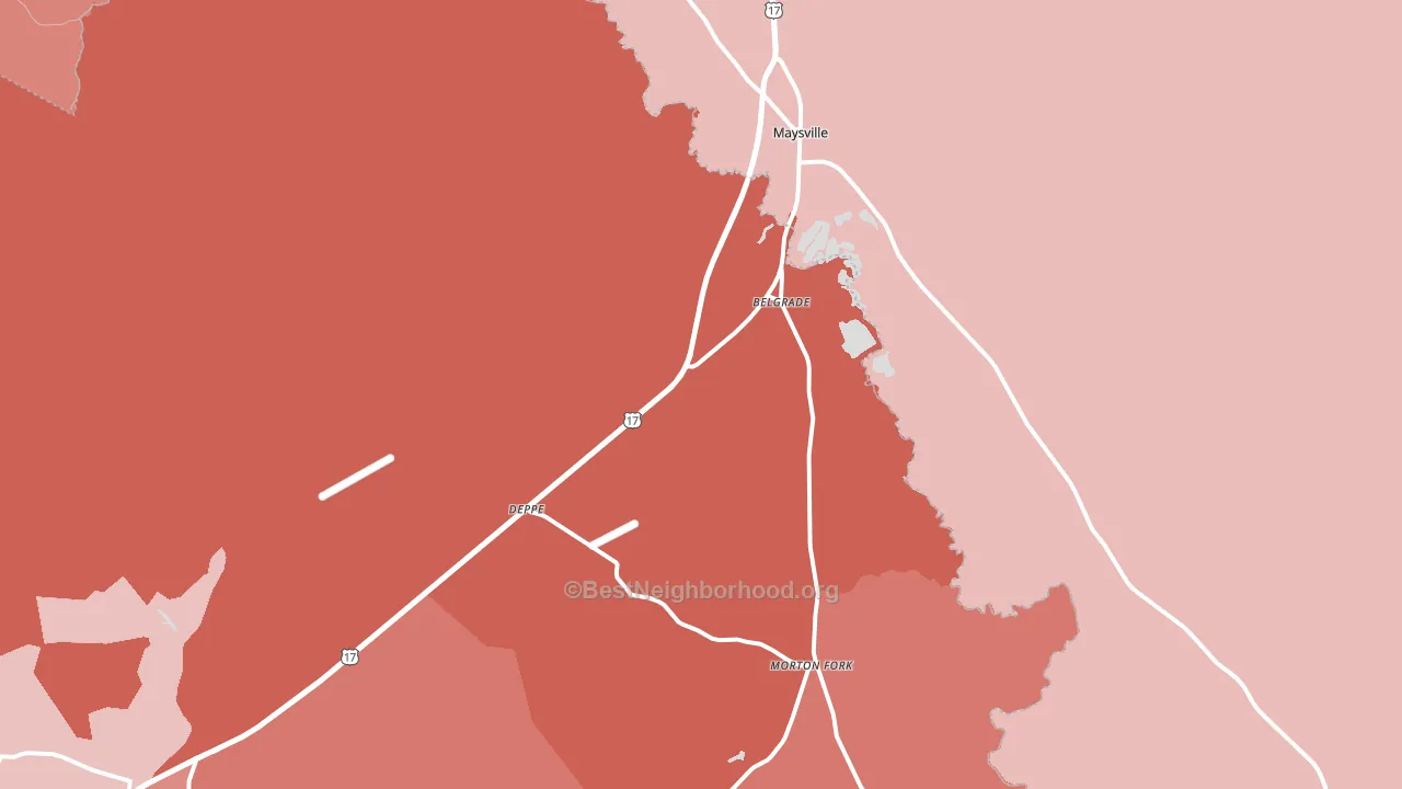 Maysville, NC block-group political-lean map