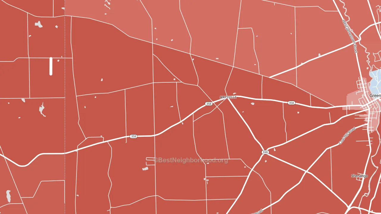 Maysville, PA block-group political-lean map