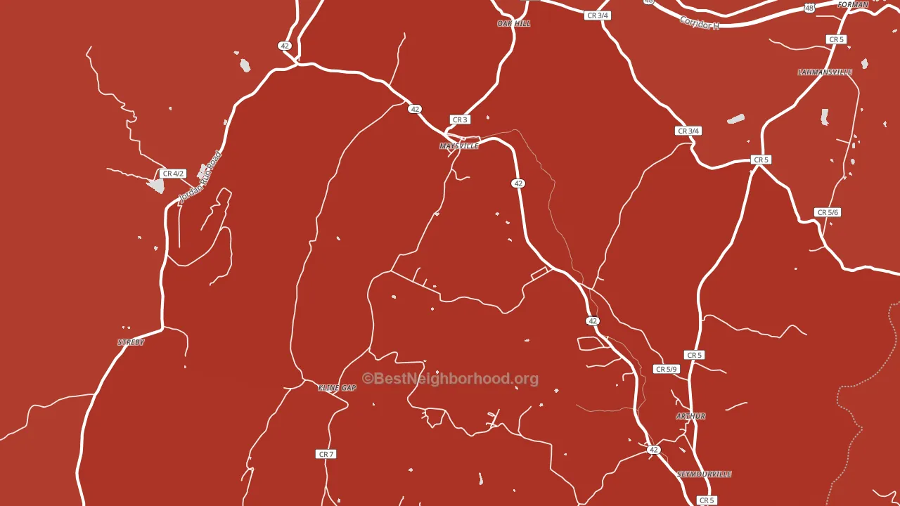 Maysville, WV block-group political-lean map