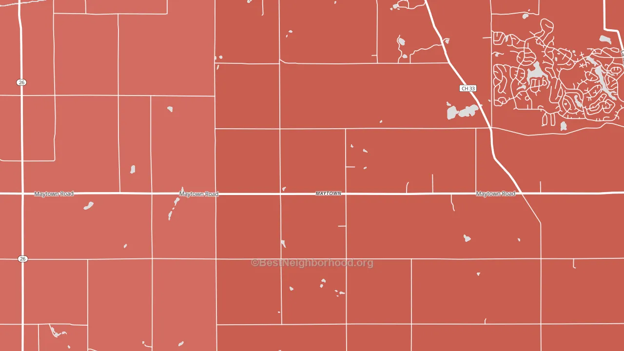 Maytown, IL block-group political-lean map