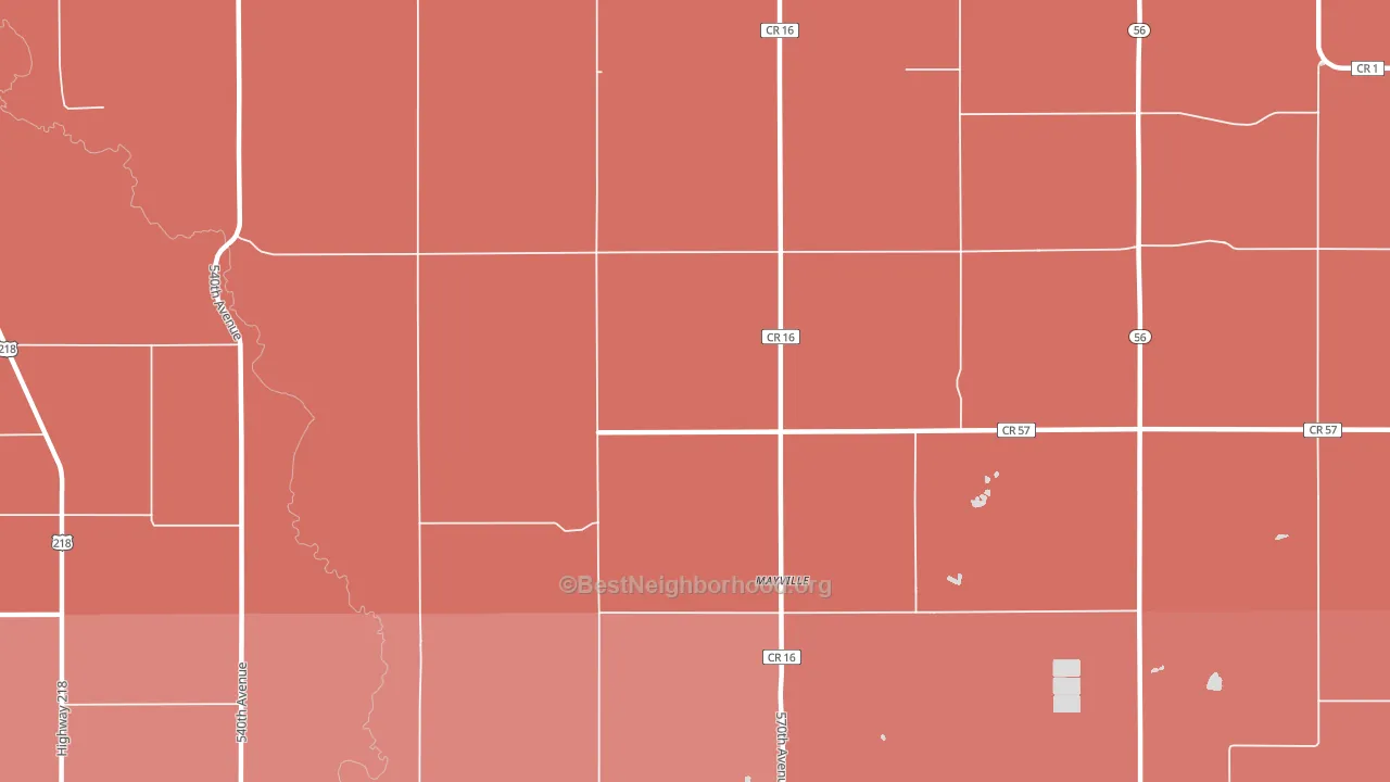 Mayville, MN block-group political-lean map