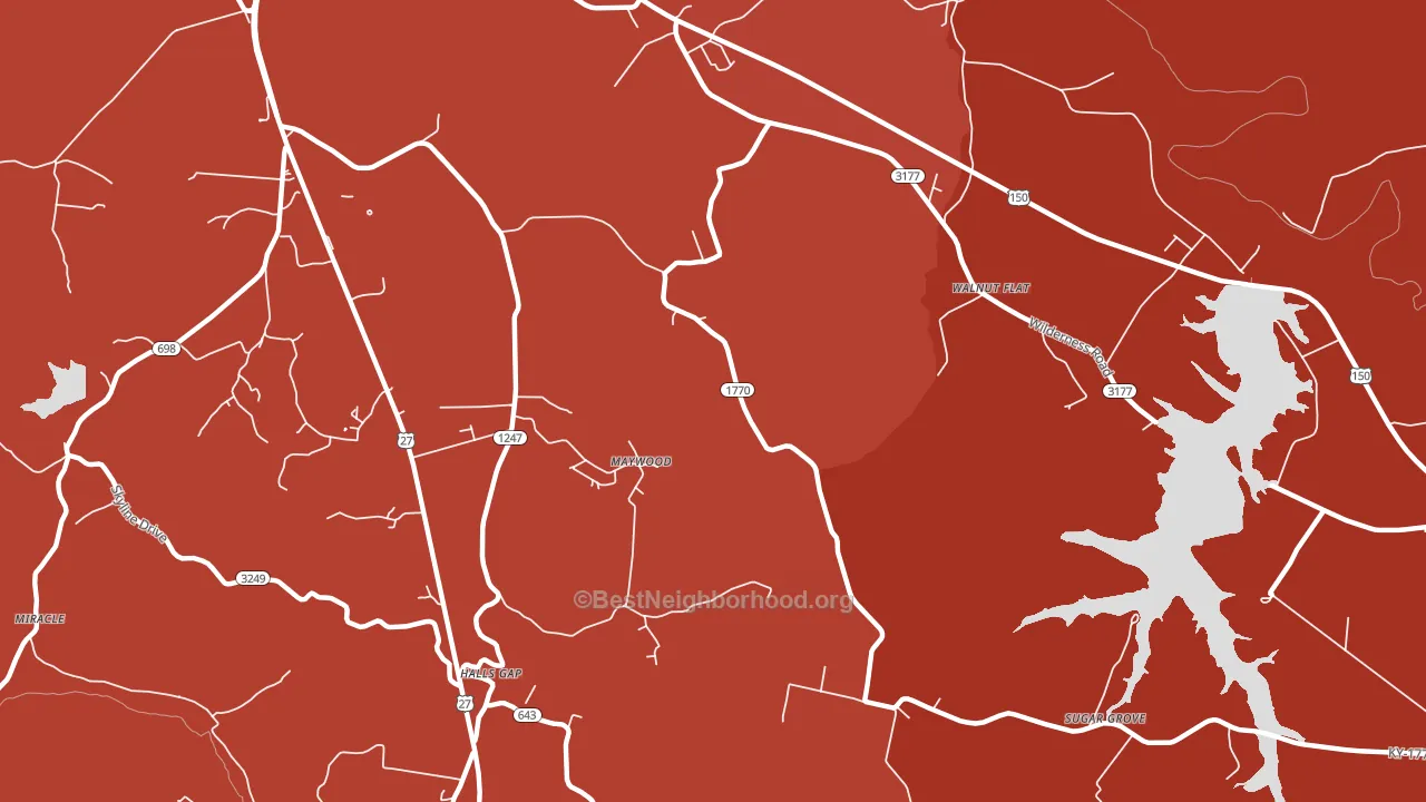 Maywood, KY block-group political-lean map