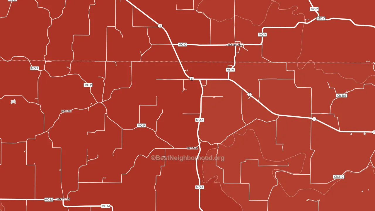 Maywood, MO block-group political-lean map