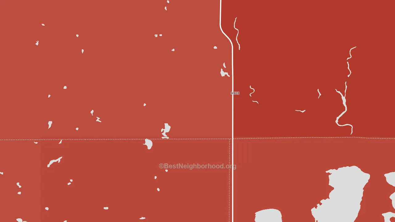 Maza, ND block-group political-lean map
