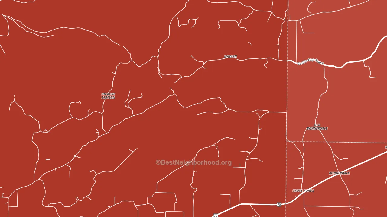 Mazarn, AR block-group political-lean map