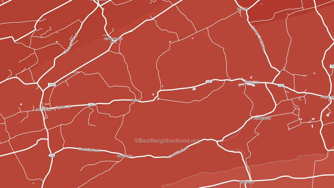 Maze, PA block-group political-lean map