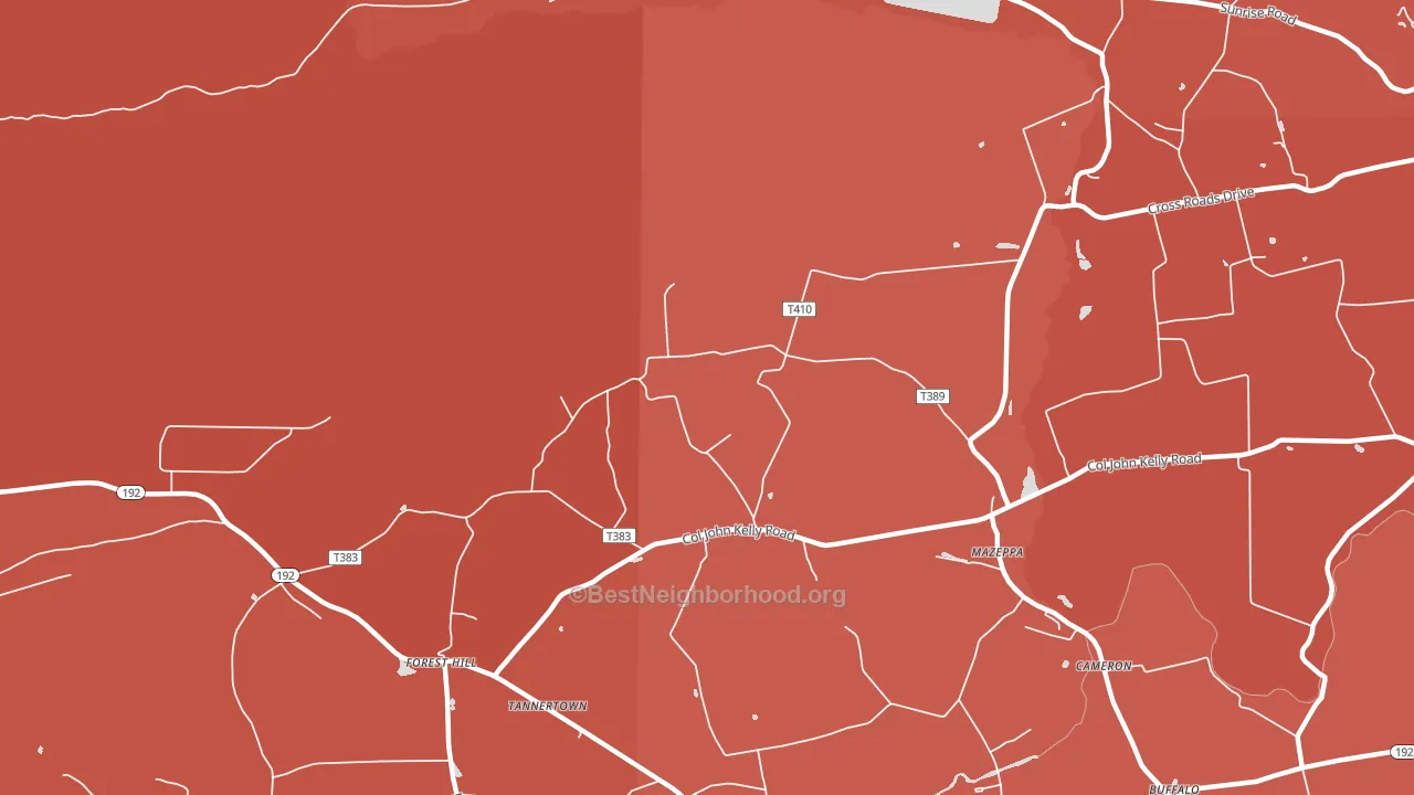 Mazeppa, PA block-group political-lean map