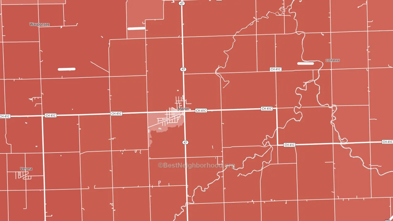 Mazon, IL block-group political-lean map