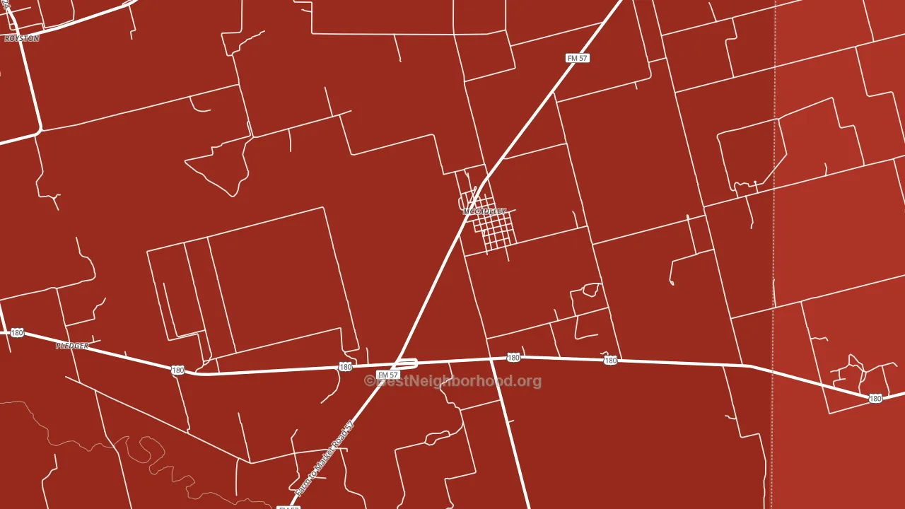 Mc Caulley, TX block-group political-lean map
