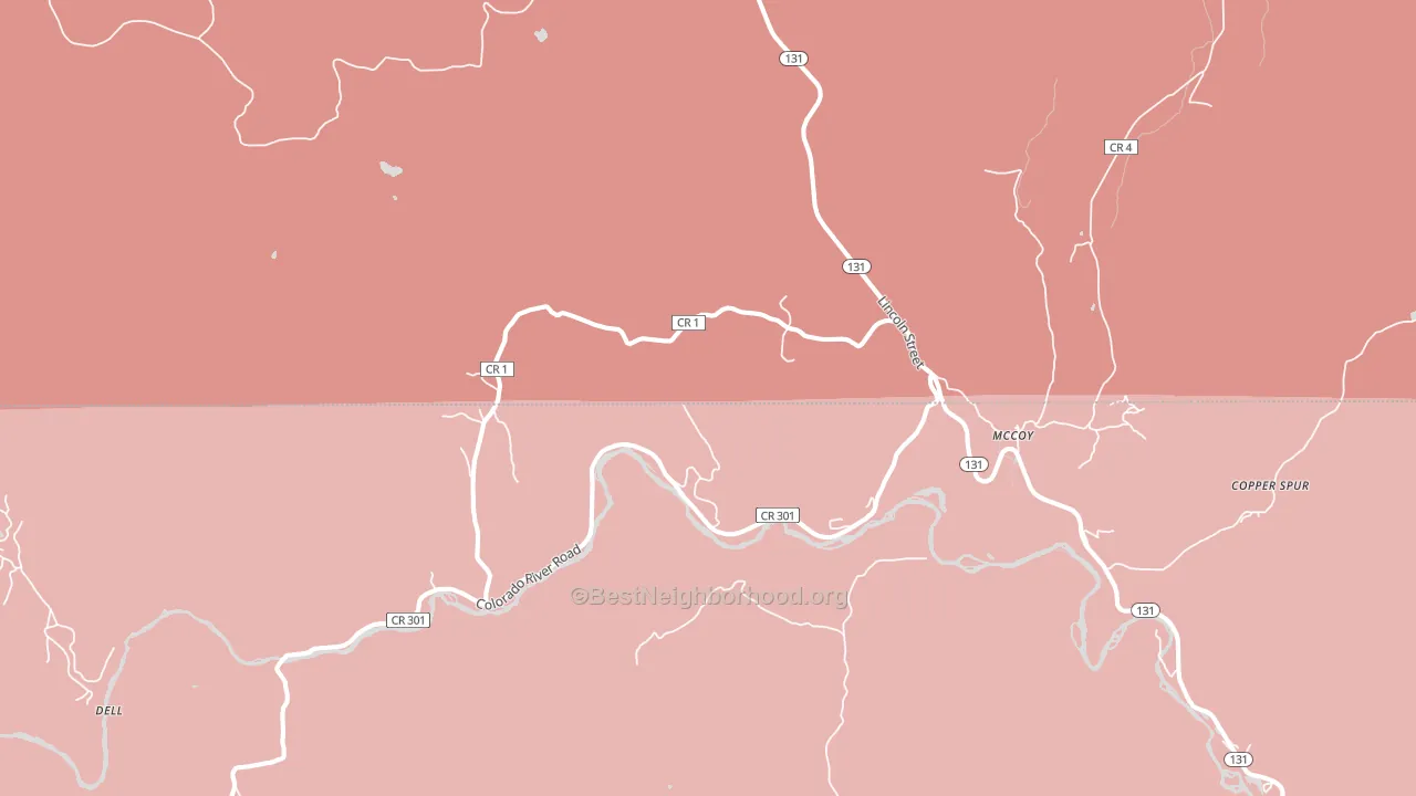 Mc Coy, CO block-group political-lean map