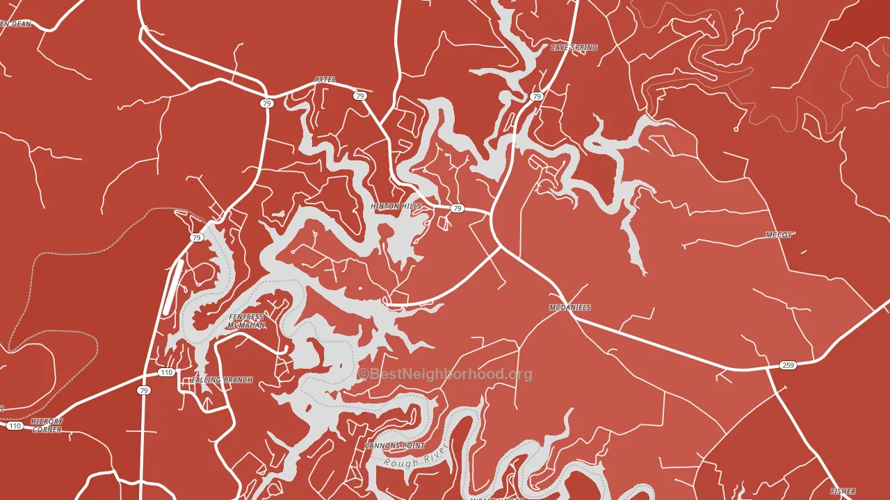 Mc Daniels, KY block-group political-lean map