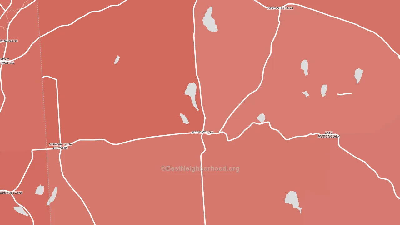 Mc Donough, NY block-group political-lean map