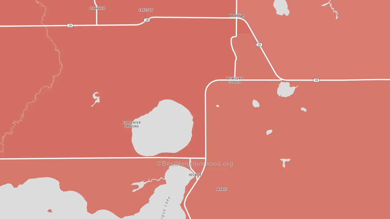 Mc Millan, MI block-group political-lean map