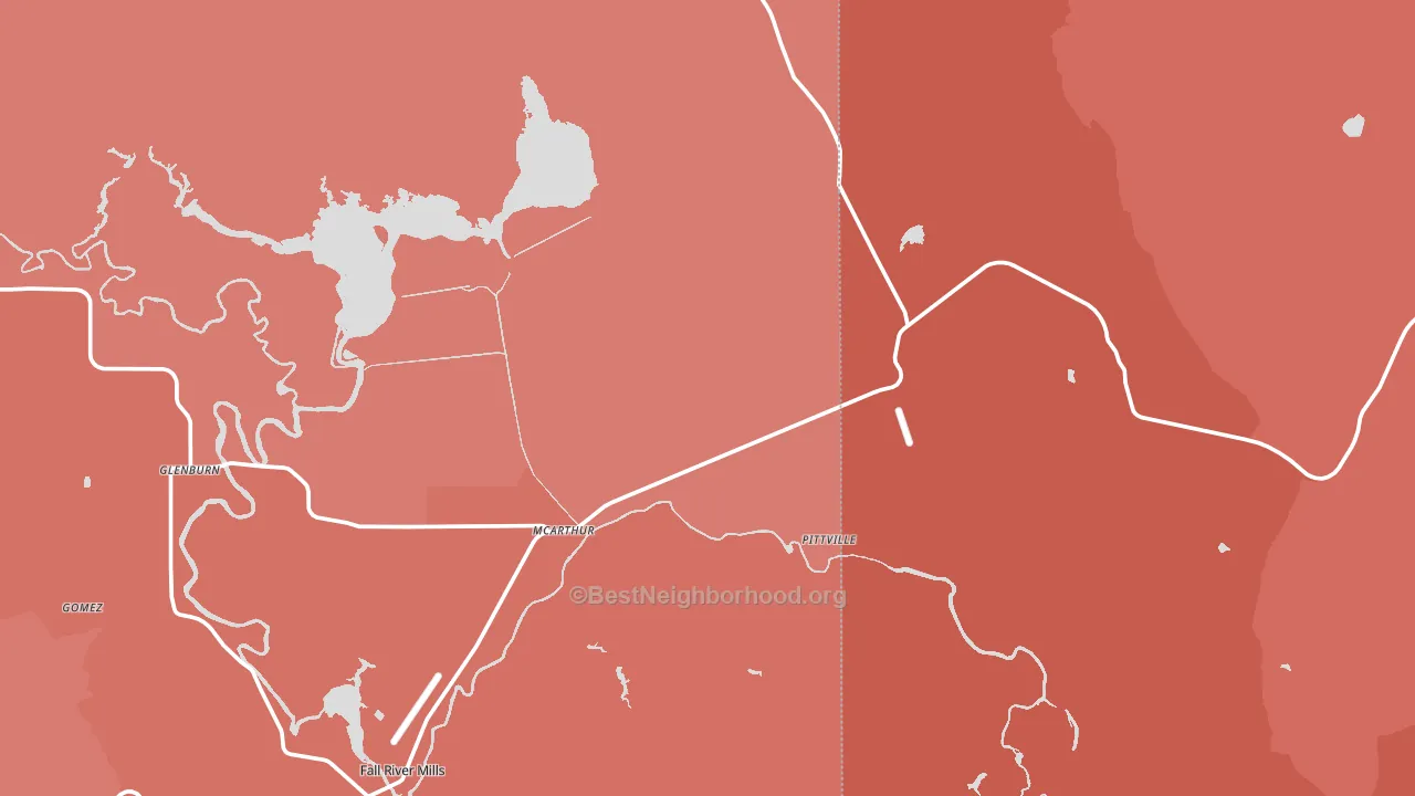 Mcarthur, CA block-group political-lean map