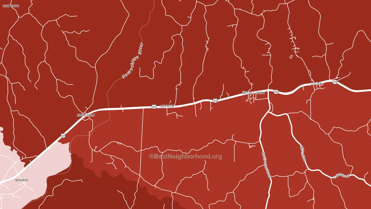 McCall Creek, MS block-group political-lean map