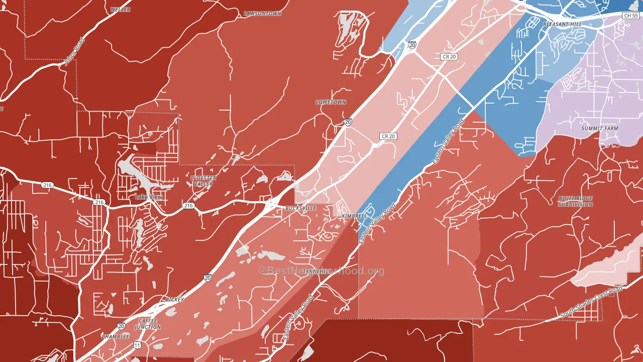 Mccalla, AL block-group political-lean map