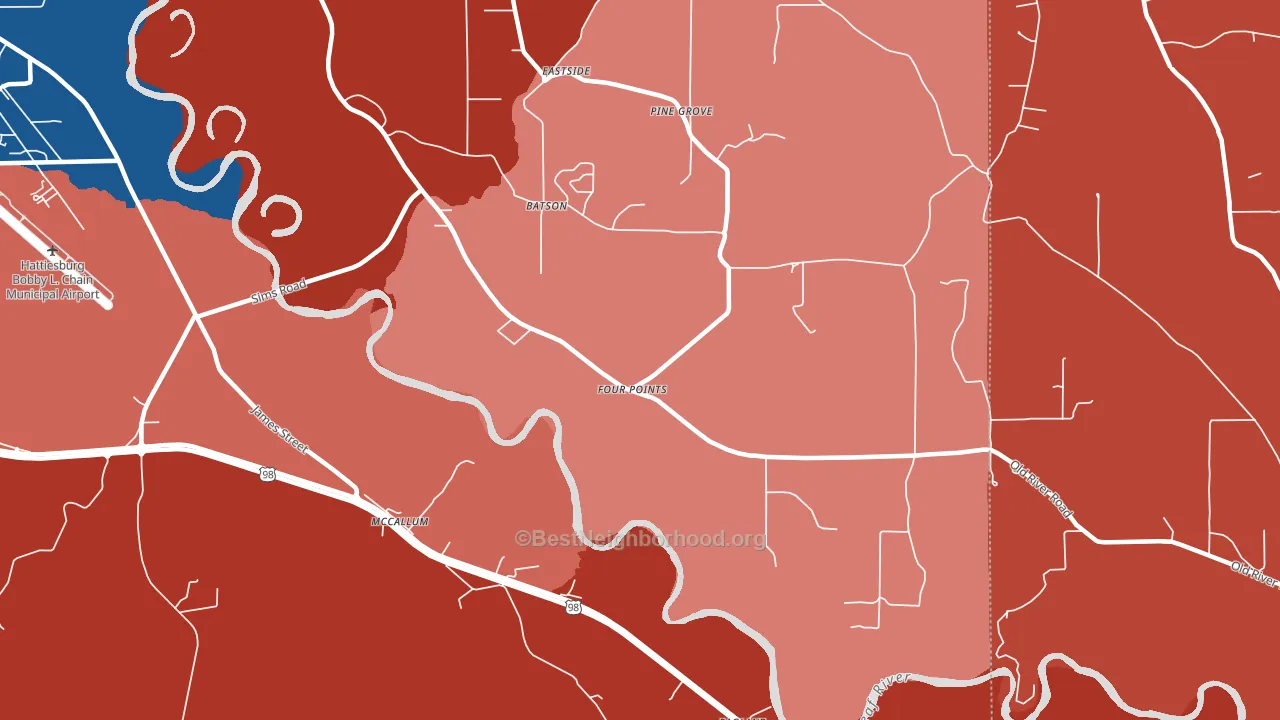 McCallum, MS block-group political-lean map