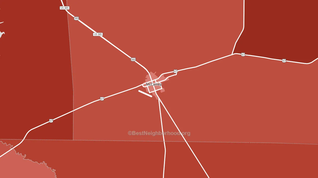 McCamey, TX block-group political-lean map