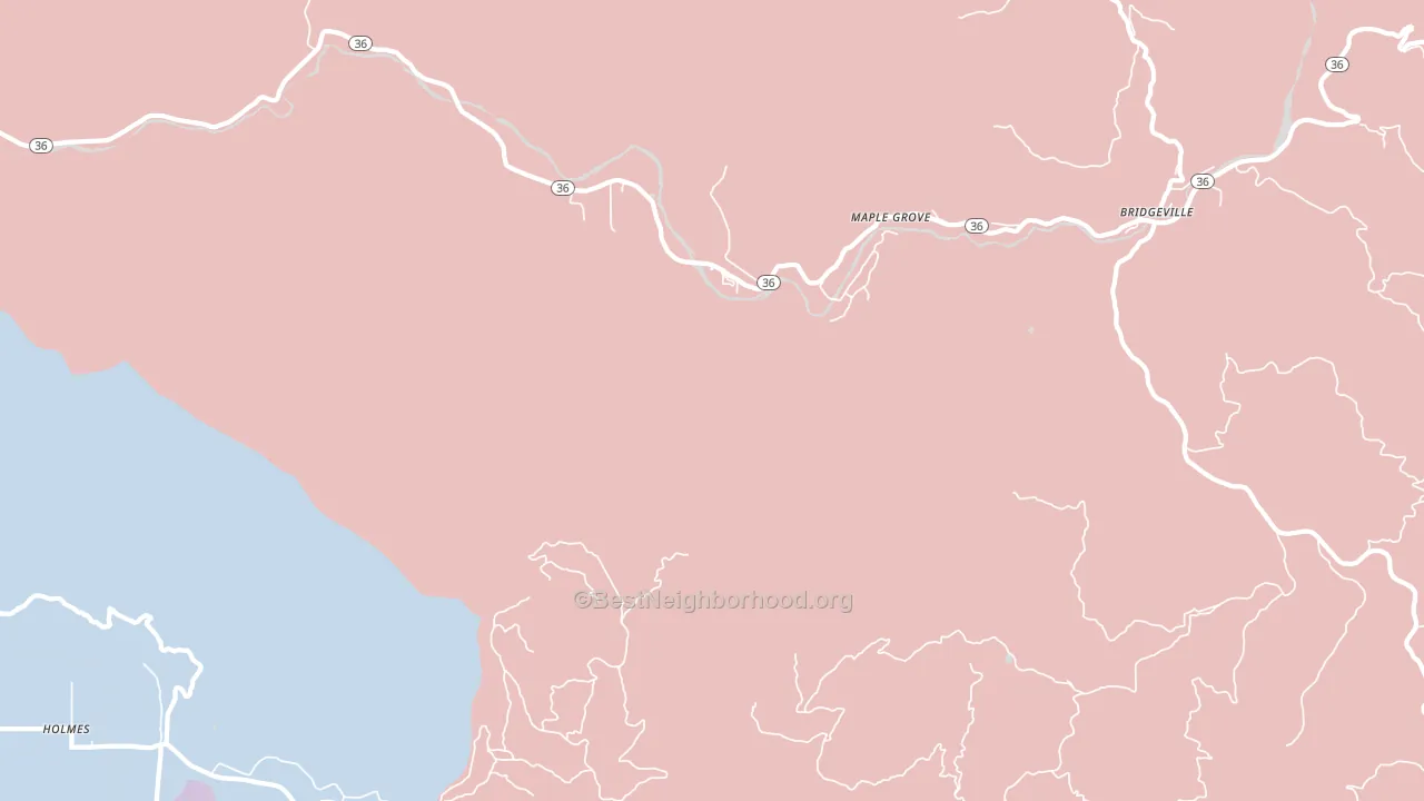 McCann, CA block-group political-lean map