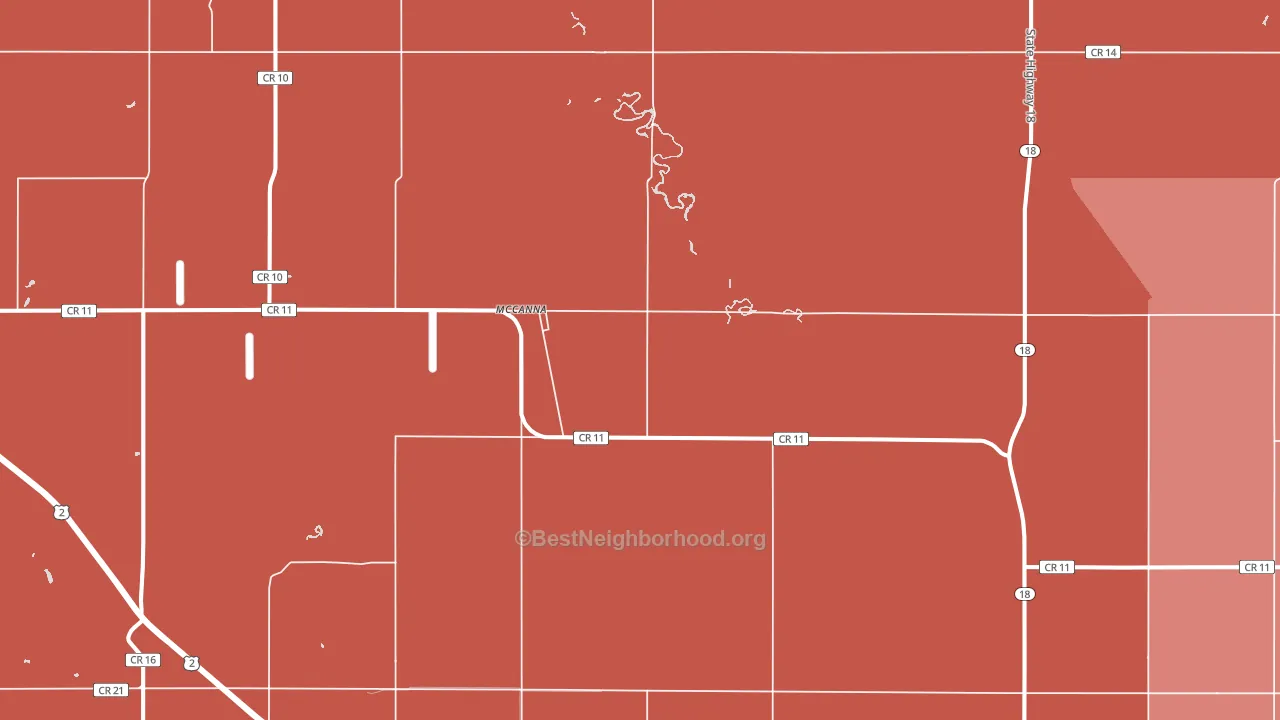 McCanna, ND block-group political-lean map