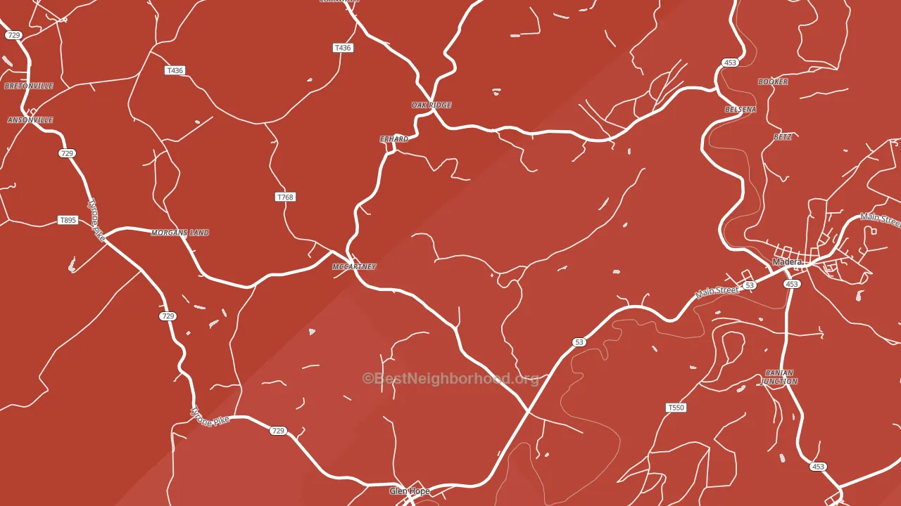 McCartney, PA block-group political-lean map