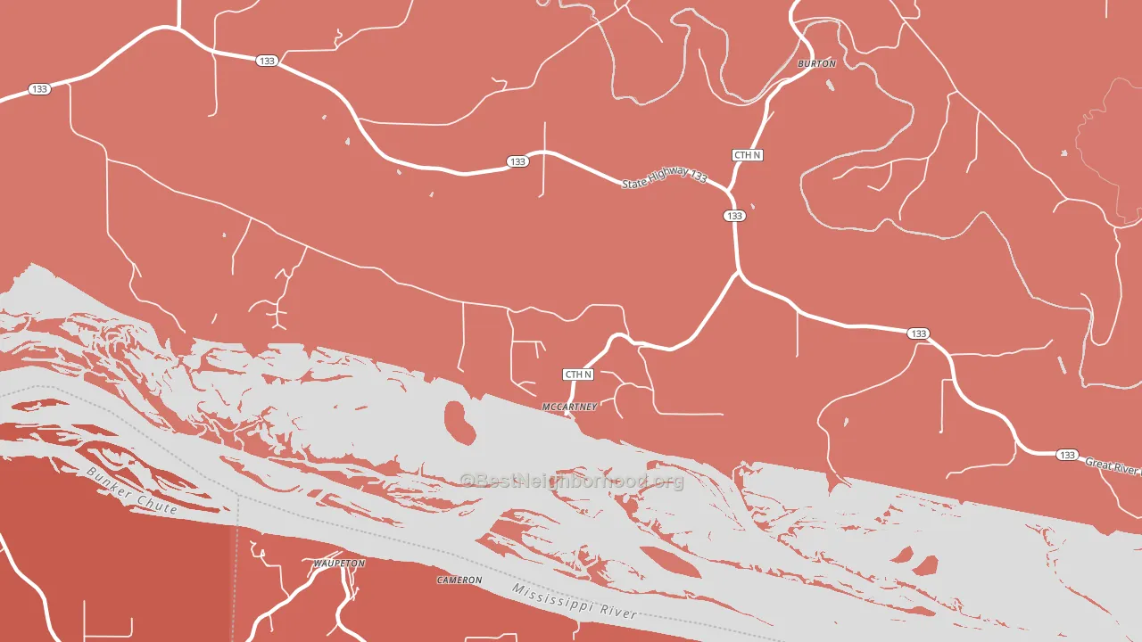 McCartney, WI block-group political-lean map