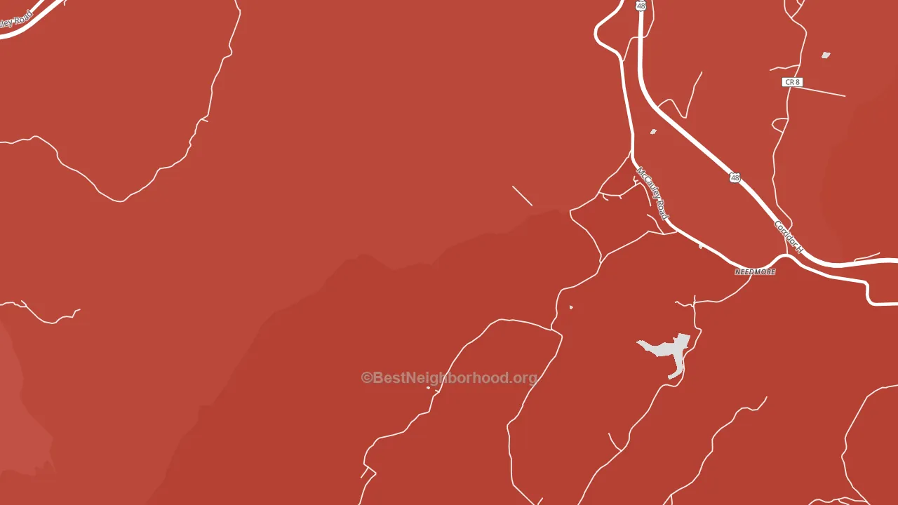 McCauley, WV block-group political-lean map