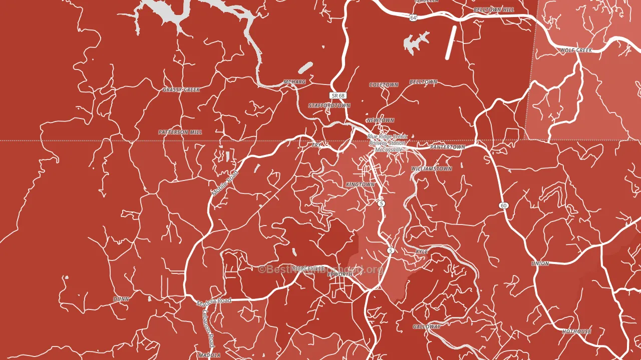 McCaysville, GA block-group political-lean map