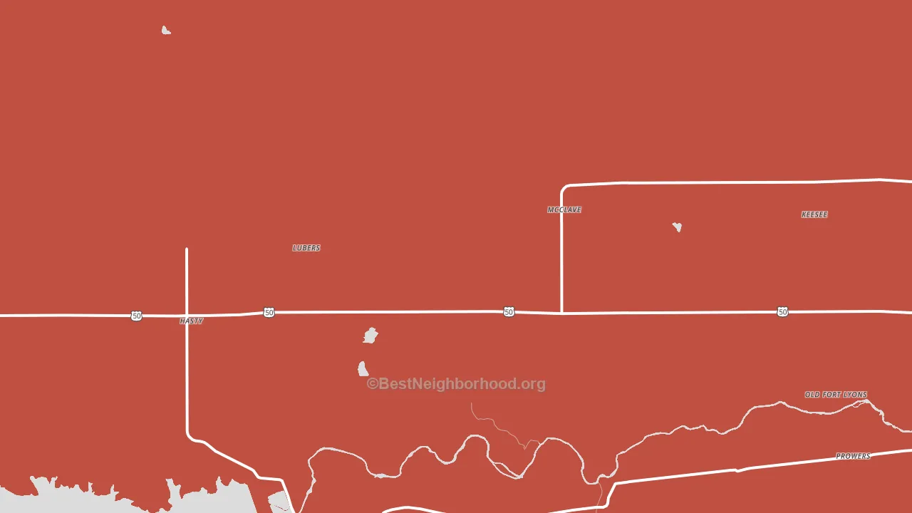 McClave, CO block-group political-lean map