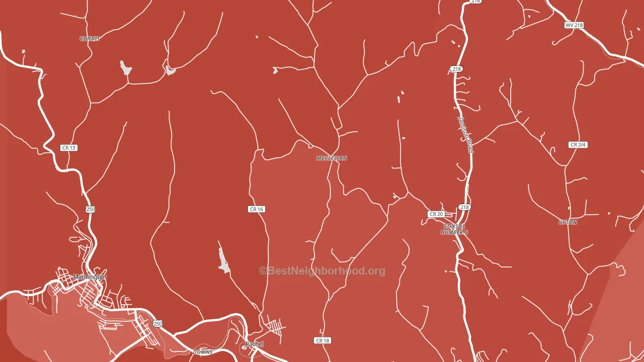 McClellan, WV block-group political-lean map